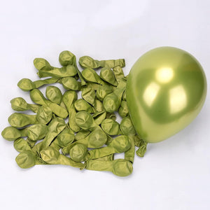 25 Set De Cumpleaños Globos Cromados Globos Cumpleaños 25cm Verde Redondo