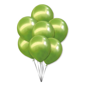 25 Set De Cumpleaños Globos Cromados Globos Cumpleaños 25cm Verde Redondo