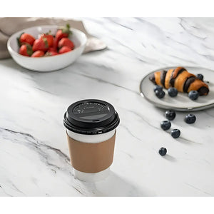 Vaso Cafe Kraft Vasos Polipapel Con Tapa Manga 8oz 50und Para Postre Coffe Desechable Termico Polipapel Vaso Con Tapa Kraft Vaso De Café Polipapel Vaso Desechable Polipapel Pasteleriuscl Blanco
