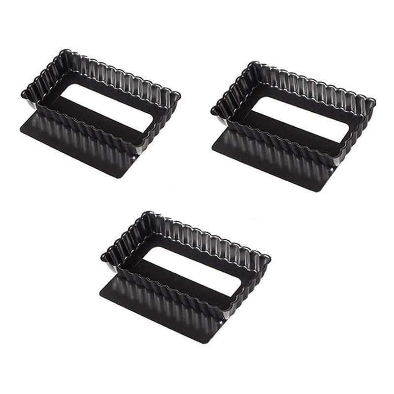 Pack X3 Moldes Desmontables Moldes Rectangular Individual Gris