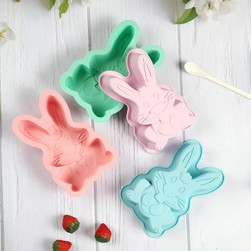 Molde Conejo De Pascua Molde Silicona Molde Chocolate Conejo Moldes De Fondant De Conejo Para Decoración De Pasteles... Blanco