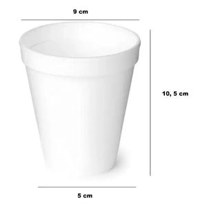 25 Vasos Desechables Plumavit Termico Vaso Cafe 10oz 296ml Vaso Bebida Caliente Térmico Vaso Chocolate Vasos Termicos... Blanco