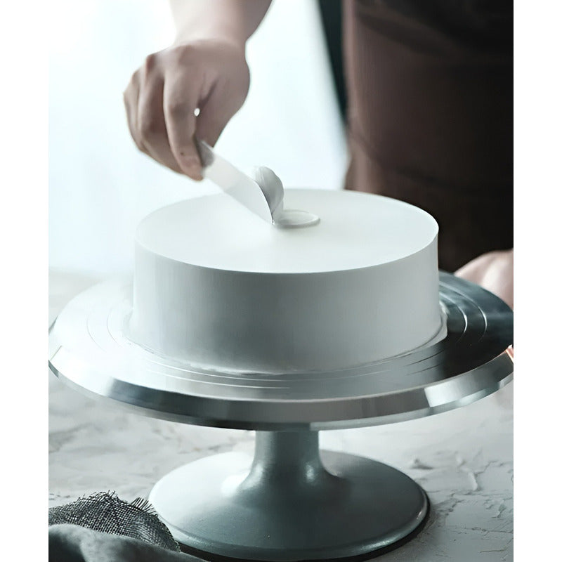 Base Torta Base Giratoria Torta Base De Torta Circular 25cm Plateado