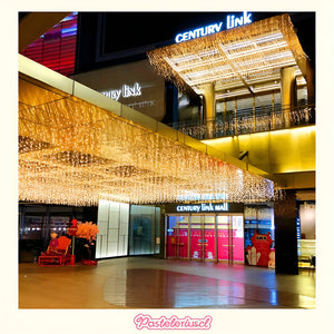 2 Cascadas Luces Exterior Guirnalda De 100 Luces Led Cortina Amarillo