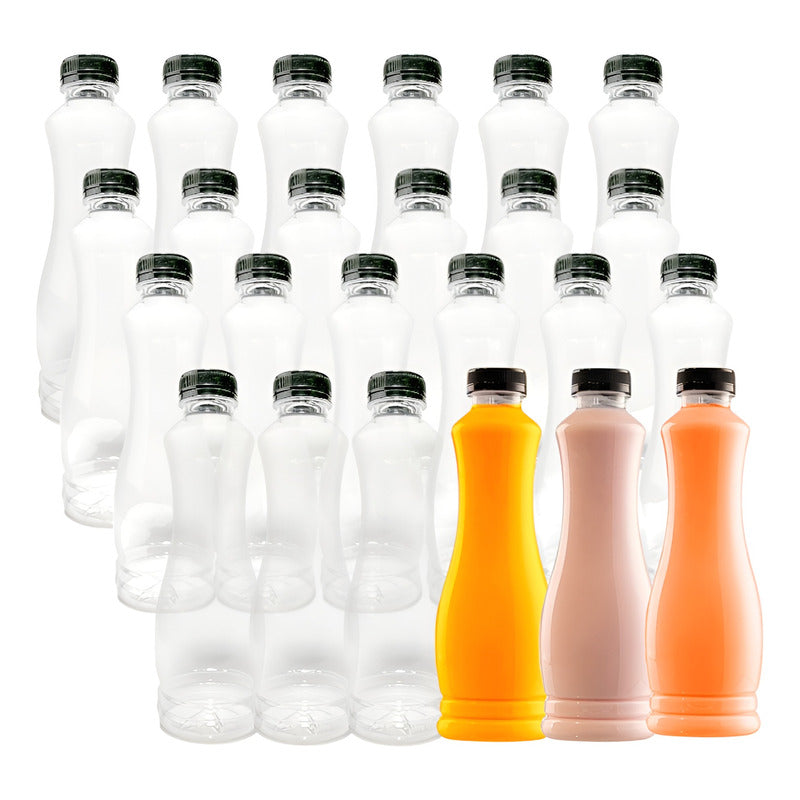 X24 Botellas Plasticas Transparentes Botella C/tapa 800ml Transparente