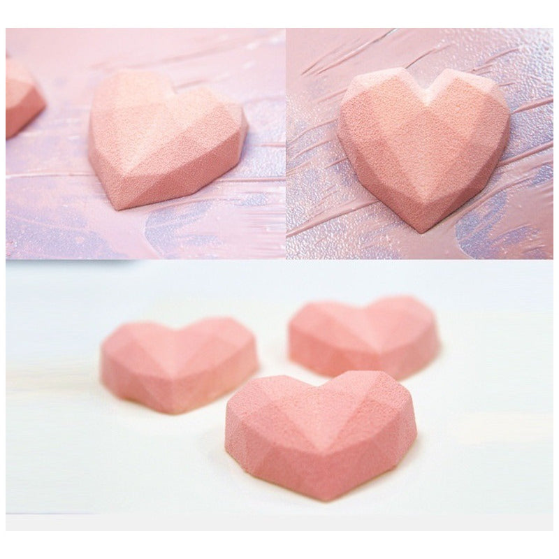 X2 Molde Mini Corazon Diamante Mini Corazón Geometrico 8 - Marrón