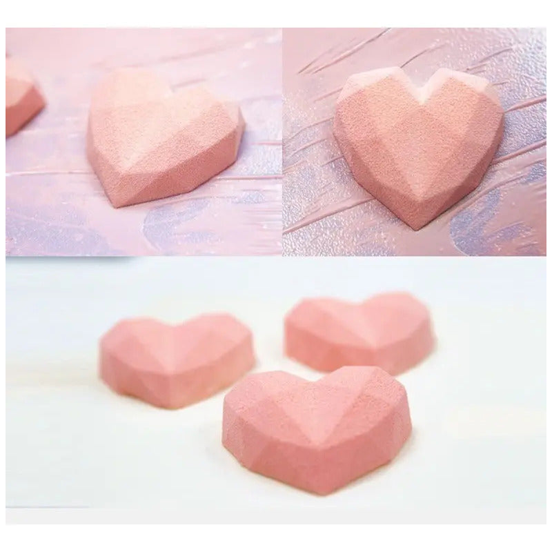 Molde Mini Corazon Diamante Molde Mini Corazón Geometrico 8 Bordó