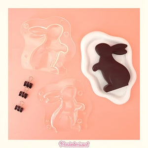 2 Moldes De Pascua Molde De Conejo Grande 3d Molde Para Pastel De Chocolate Bomba De Conejito Decoración De Pasteles De... Transparente