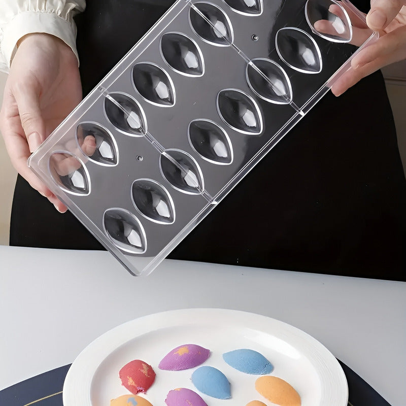 Set X2 Moldes Para Bombones Molde Para Chocolate Ovalados Transparente / Molde Ovalado 16cavid