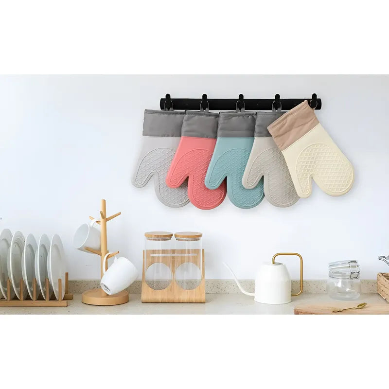 Guante Silicona Para Horno Toma Olla Guantes Cocina 27 Cm Gris Guantes Silicona 27cm