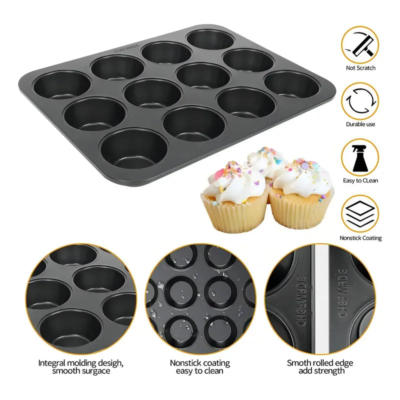 Molde 12cupcakes Molde Cupcake Molde Muffin Gris Reposteria Molde Para Tortas Molde Para Queque Insumos Reposteria Moldes Para Brownie Pasteleriacl 32089 Negro - 32089