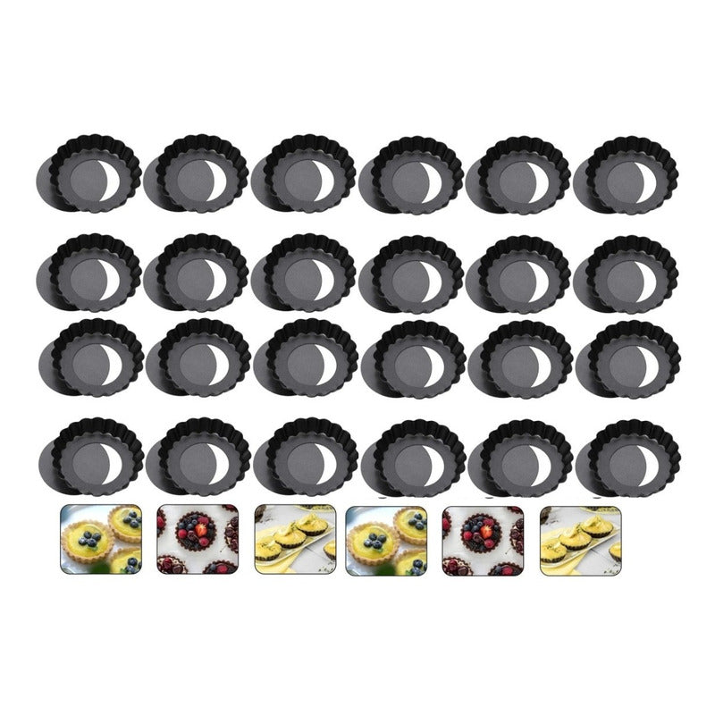 Pack X24 Moldes Tartaleta Desmontable Tarta Individual 8,5cm - Gris 400042