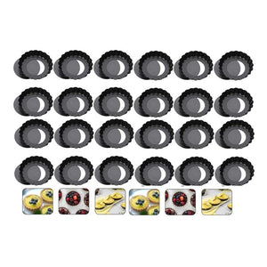 Pack X24 Moldes Tartaleta Desmontable Tarta Individual 8,5cm Gris 400042