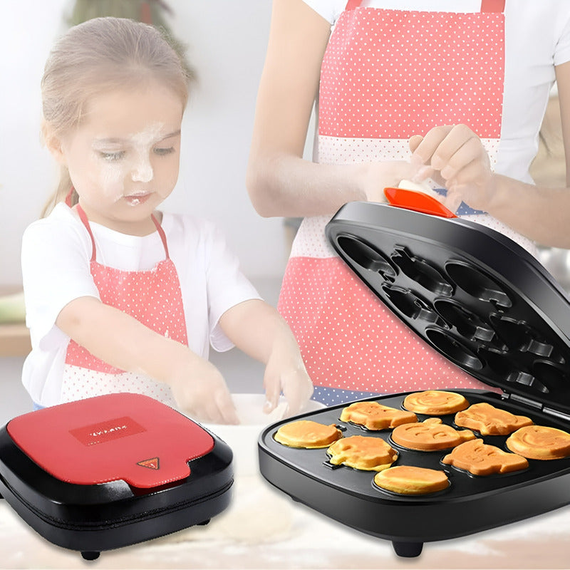 Wafleras Maquina Para Waffles Mini Wafles Cartoon 9cav Rojo / Wafleras Cartoon 9 Figuras