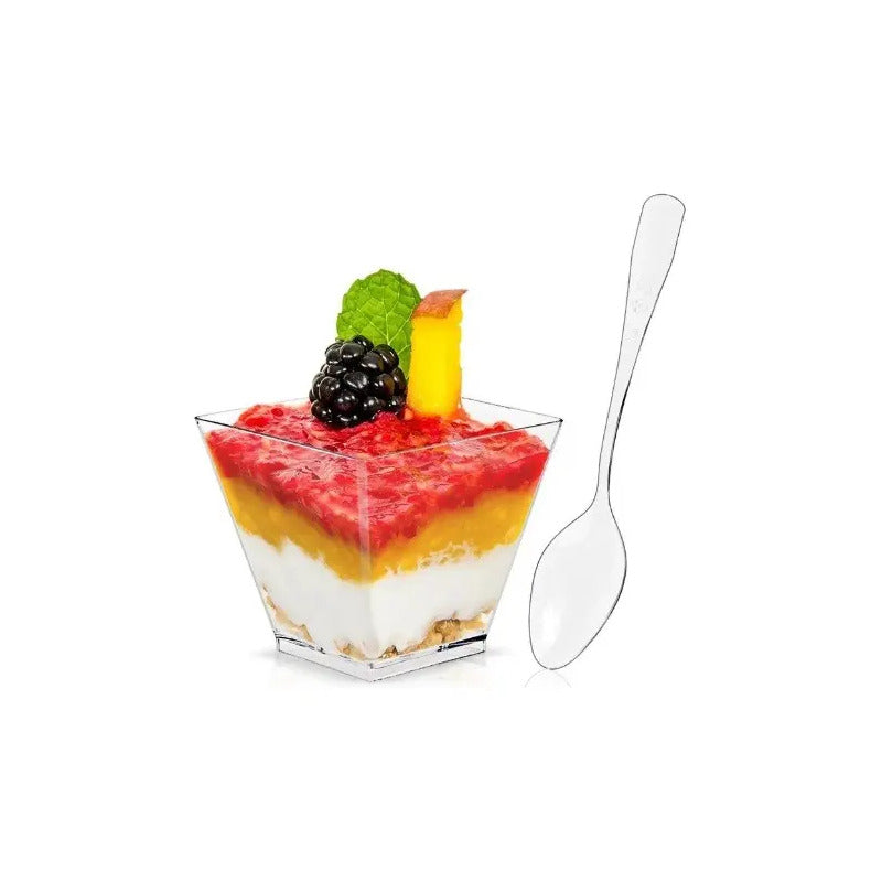50 Cucharas Helado Cucharas Postres Cucharas Desechables Transparente. Transparente