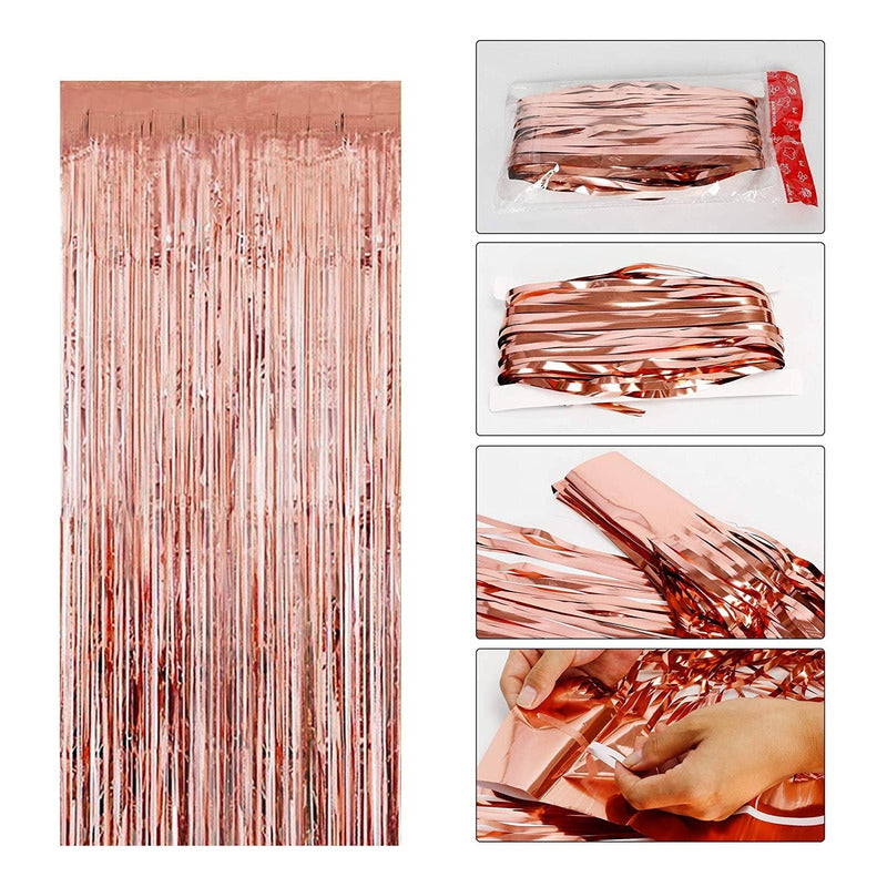 X2 Cortinas De Cumpleaños Guirnalda De Cumpleaños Salmon 2m Salmón