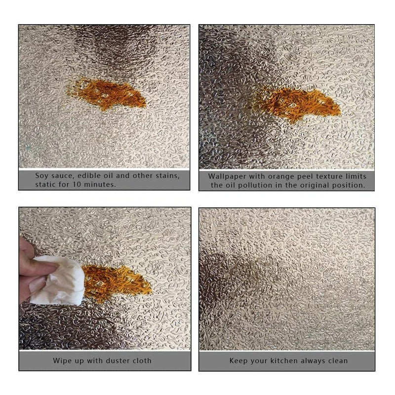 X2 Papel Aluminio Autoadhesivo Papel Mural Cocina Laminas 3m Gris