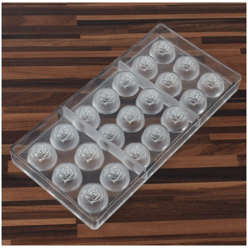 2 Moldes Chocolate Rosas + Moldes Policarbonato Corazon Blanco