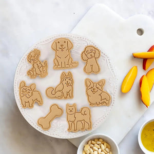Molde Galletas Mascotas Moldes Para Galletas Perros Cortador Sellos En Relieve De Animales 3d Moldes De Galletas... Rosa Claro
