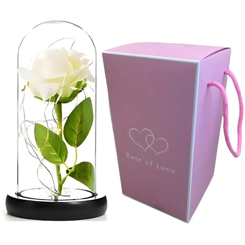 Rosa Eterna Rosas Eternas Rosa Preservada Led San Valentin Rojo Rosa Roja De Madera- Led