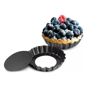 Pack 12 Moldes Tartaleta Desmontable Tarta Individual 10,5cm Color Gris