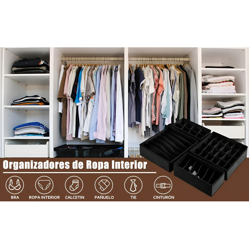 Pack X4 Organizador De Ropa Interior Organizador De Cajones Al Azar 213