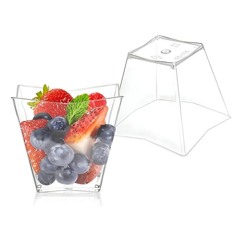 Set 60 Vasos Plasticos Pocillos Para Postres Vasos Shot 80ml