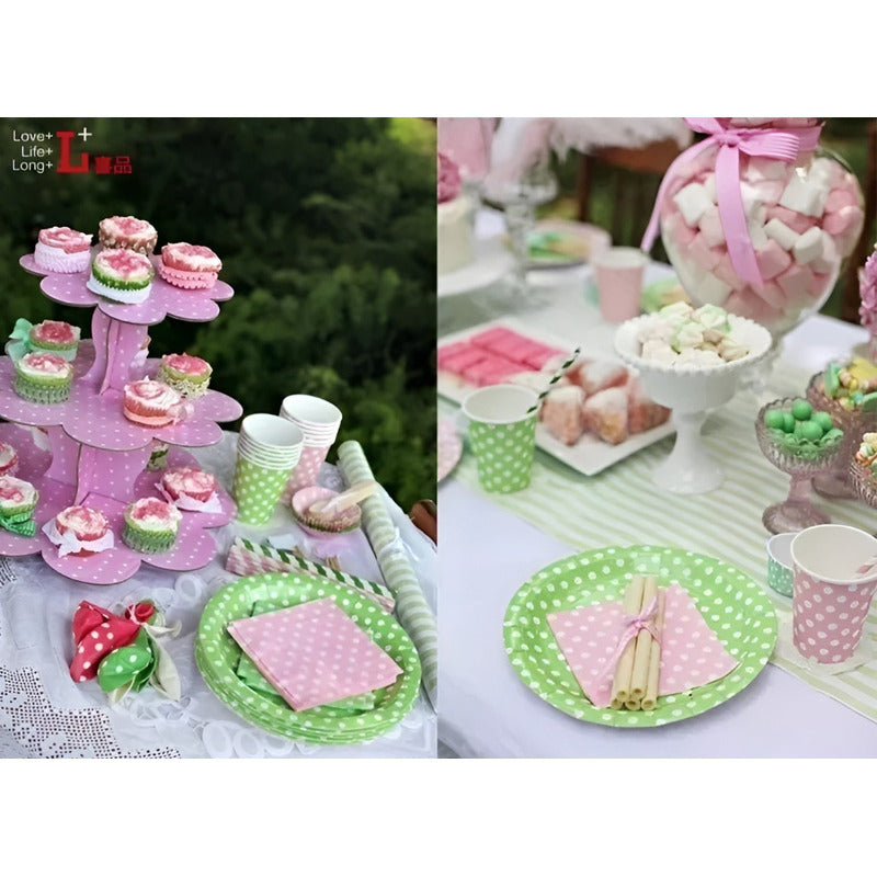 X10 Vasos Desechables Decoración Vaso Cumpleaños Rosado 1607