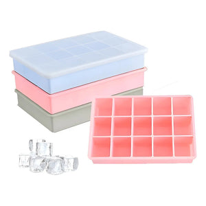 Pack X4 Cubetas De Hielo Cubetera De Siliciona Con Tapa 15cav Cubetas Grandes Para Hielo Cubetas De Hielo Con Tapa Cubetas De Hielo Cubeta Hielo Silicona Cubeteras Molde Para Hielos Pasteleriuscl