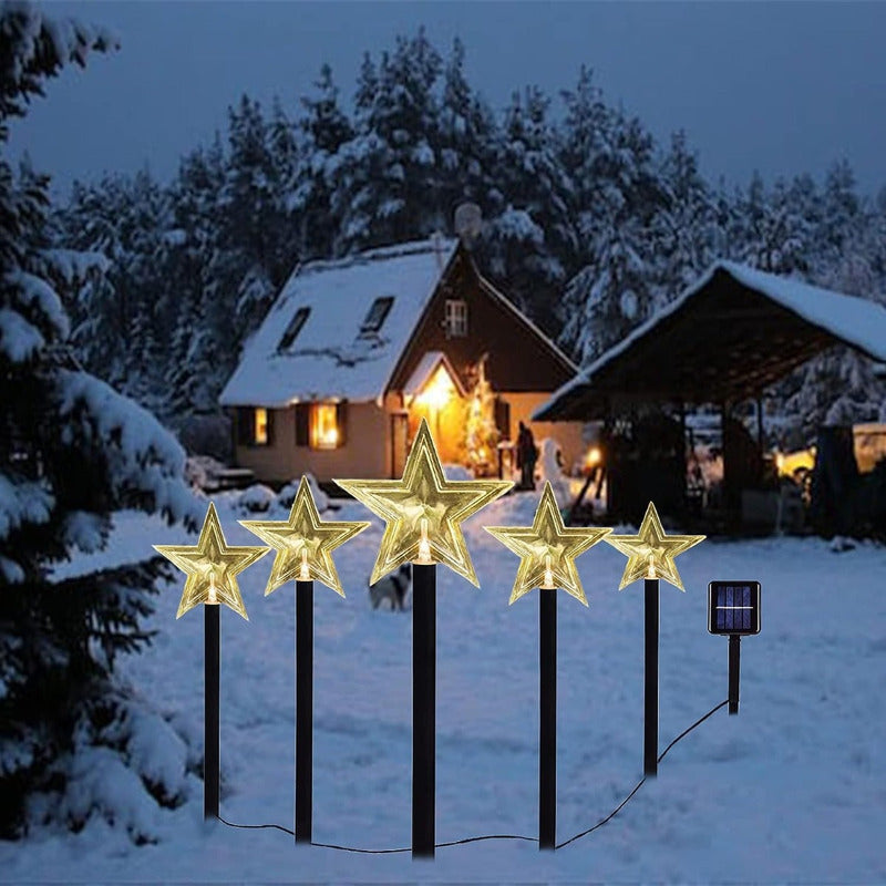 10 Guirnalda Solar Guirnaldassolares Lampara Jardin Estrella Amarillo