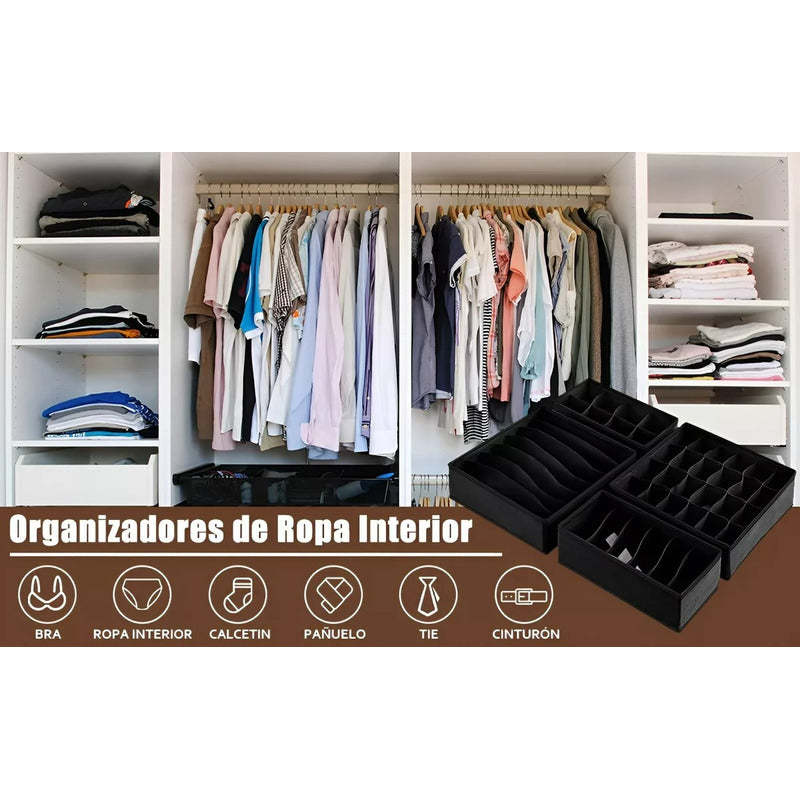 Pack X4 Organizador De Ropa Interior Organizador De Cajones