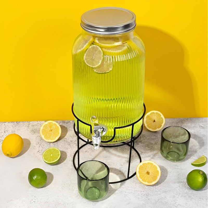 Dispensador De Bebida Acanalado Con Atril Dispensadores 5.5l Transparente / Dispensador 5.5l
