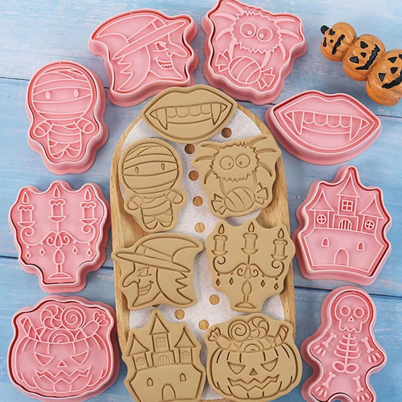 8 Moldes Galletas Halloween Cortadores De Galletas Esqueleto Cortador Moldes Para Galletas Calabaza Cortadores De Galletas De Halloween Moldes Galletas Halloween Para Decoración Fiesta Pasteleriuscl