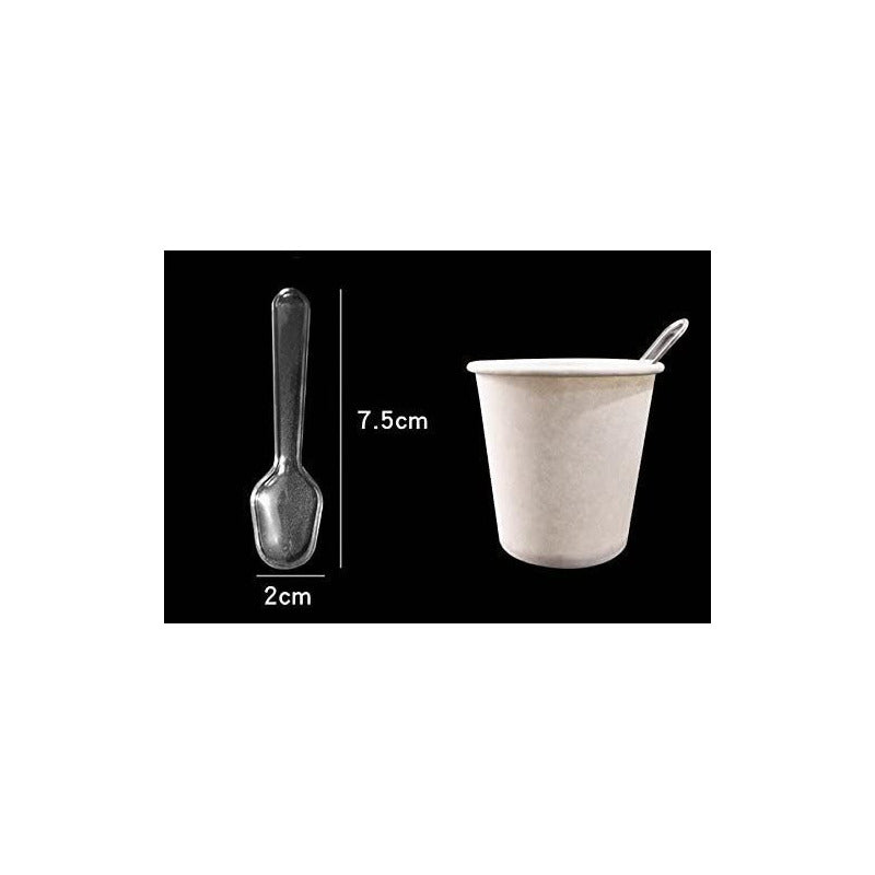 X250 Cucharas Postres Cucharas Desechables Cucharas Helado Transparente