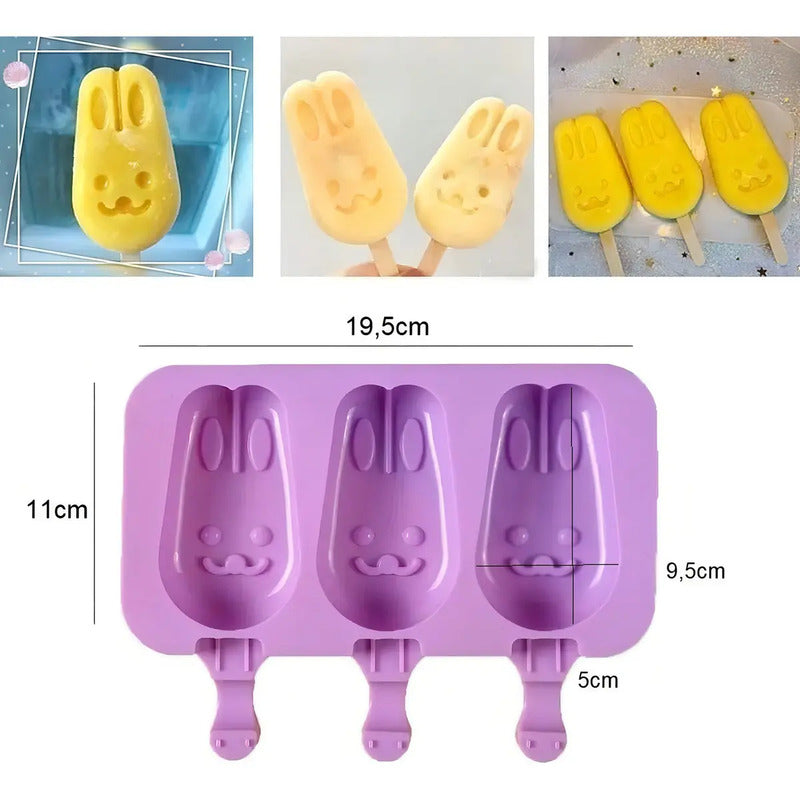 Moldes De Silicona Para Helados Molde Paletas Helado Conejo Molde De Helados Paletas De Helado Moldes De Silicona Moldes De Helados Multicolor Pasteleriuscl