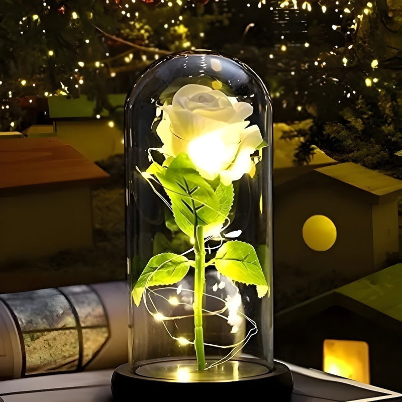 Rosa Eterna Rosas Eternas Rosa Preservada Led San Valentin Rojo Rosa Roja De Madera- Led