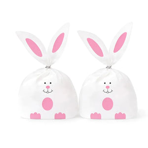 X100 Bolsas De Oreja De Conejo Para Niños Suministros De Fiesta Para Huevos De Pascua 22x13cm Bolsas De Regalo De Pascua... Rosa Bolsas Conejo De Pascua