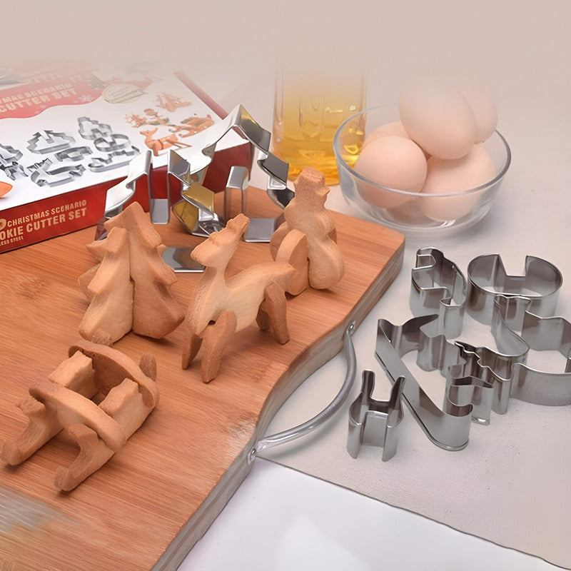 Moldes De Galletas Cortadores De Galletas Navidad Figuras 3d Plateado