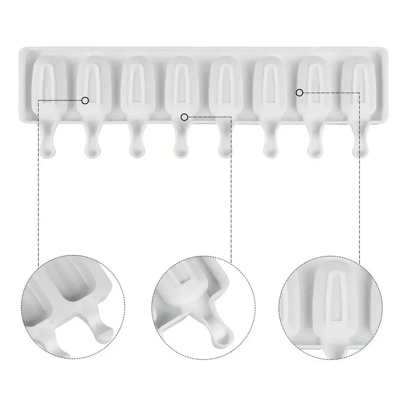 Moldes De Silicona Para Helados Molde Paletas Helado 8cavid Moldes De Silicona Para Horno Moldes De Silicona Para Helados Molde De Silicona Queque Moldes De Silicona Reposteria Pasteleriuscl Blanco