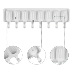 Moldes De Silicona Para Helados Molde Paletas Helado 8cavid Moldes De Silicona Para Horno Moldes De Silicona Para Helados Molde De Silicona Queque Moldes De Silicona Reposteria Pasteleriuscl Blanco