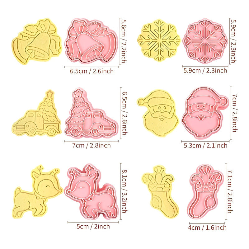 Cortadores De Galletas Navidad Moldes De Galletas 3d 6pcs