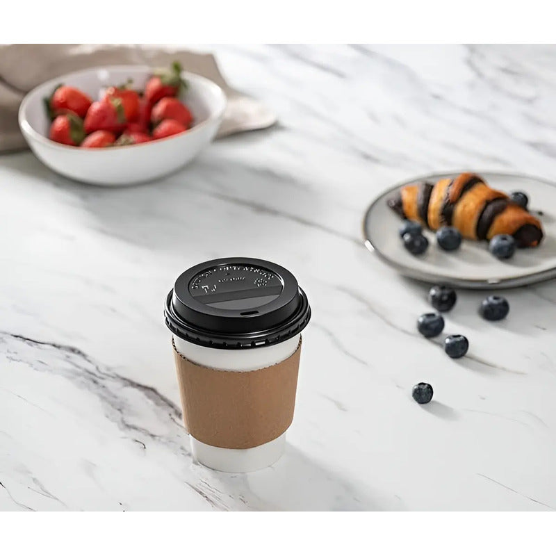 Vaso Cafe Kraft Vasos Polipapel Vaso C/tapa+manga 200und 8oz Color Blanco Vaso Desechable Termico Polipapel Vaso Con Tapa Kraft Foodtruck Vasos De Papel Para Bebidas Calientes Vaso Cafe Pasteleriuscl