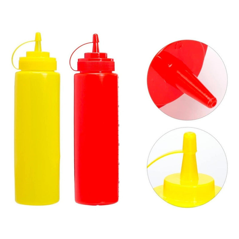 Set De 2 Dispensadores Para Salsa Pote De Salsas Dispensador Amarillo/rojo 8022