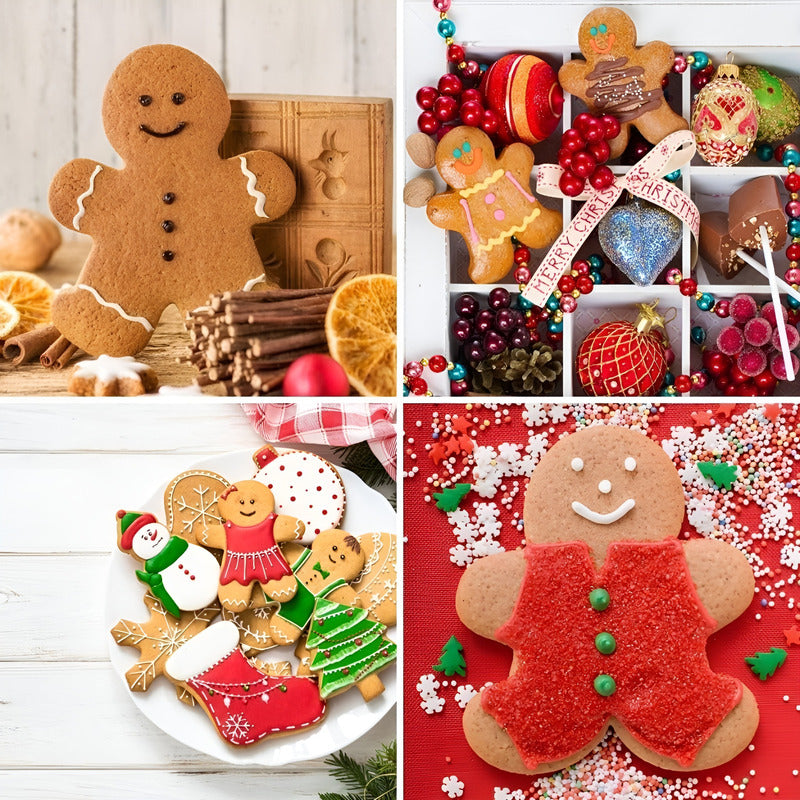 Set 4 Cortador Galletas Navidad Molde Galleta De Jengibre Plateado / Cortador Galletas Jengibre 4pcs