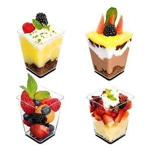 10 Vasos Para Postres Set De Vasos Shot Postres Con Tapa Vasos Para Postres Con Tapa Vasos Plasticos Reutilizables Vasos... Transparente