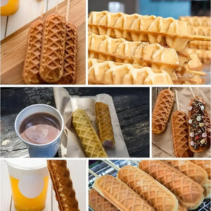 Maquina Para Waffles Hot Dog Maker Wafleras Con Formas 1550w Plateado