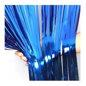 Cortina De Papel Metalizado Azul Oscuro 2m Pastelería Cl Decorativa