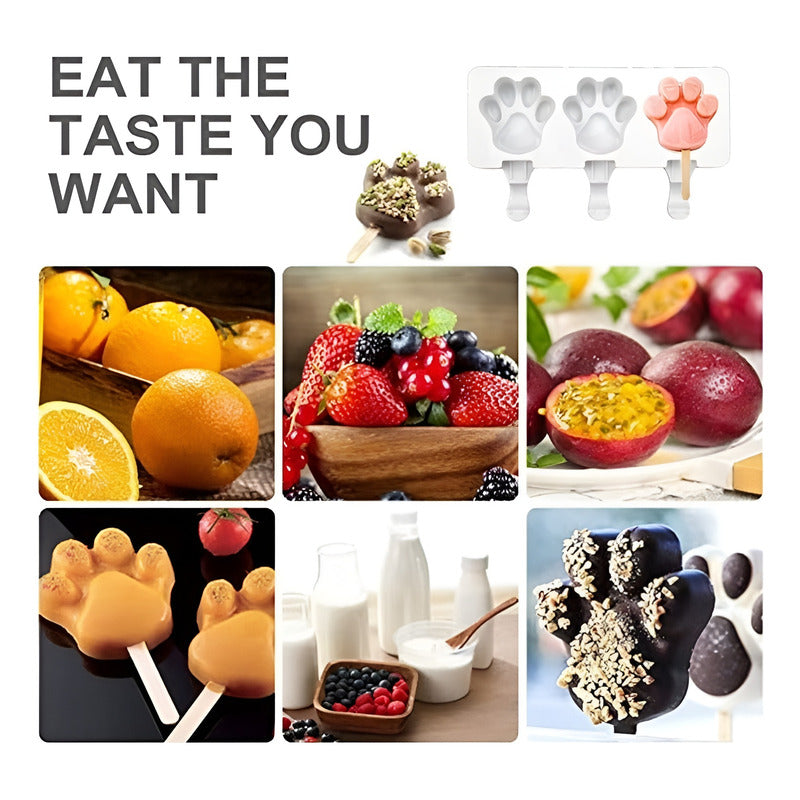 2 Molde Helados Molde Helado Silicona Moldes Paleta Patitas Blanco