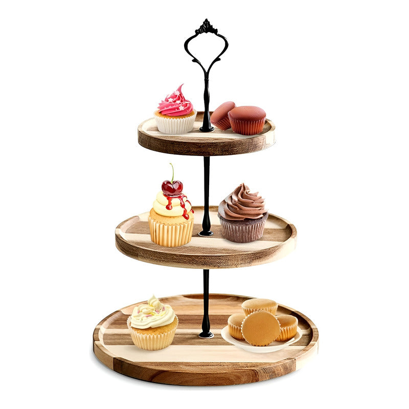 Porta Cupcakes Base Para Cupcakes Alzadores Candy Bar 3niv Marrón / Porta Cupcake Madera 3 Niv