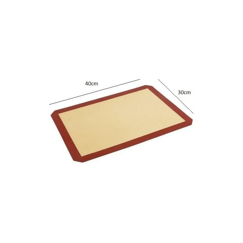 Tapete De Silicona Lamina De Silicona Tapete Horno 30x40cm Beige/rojo